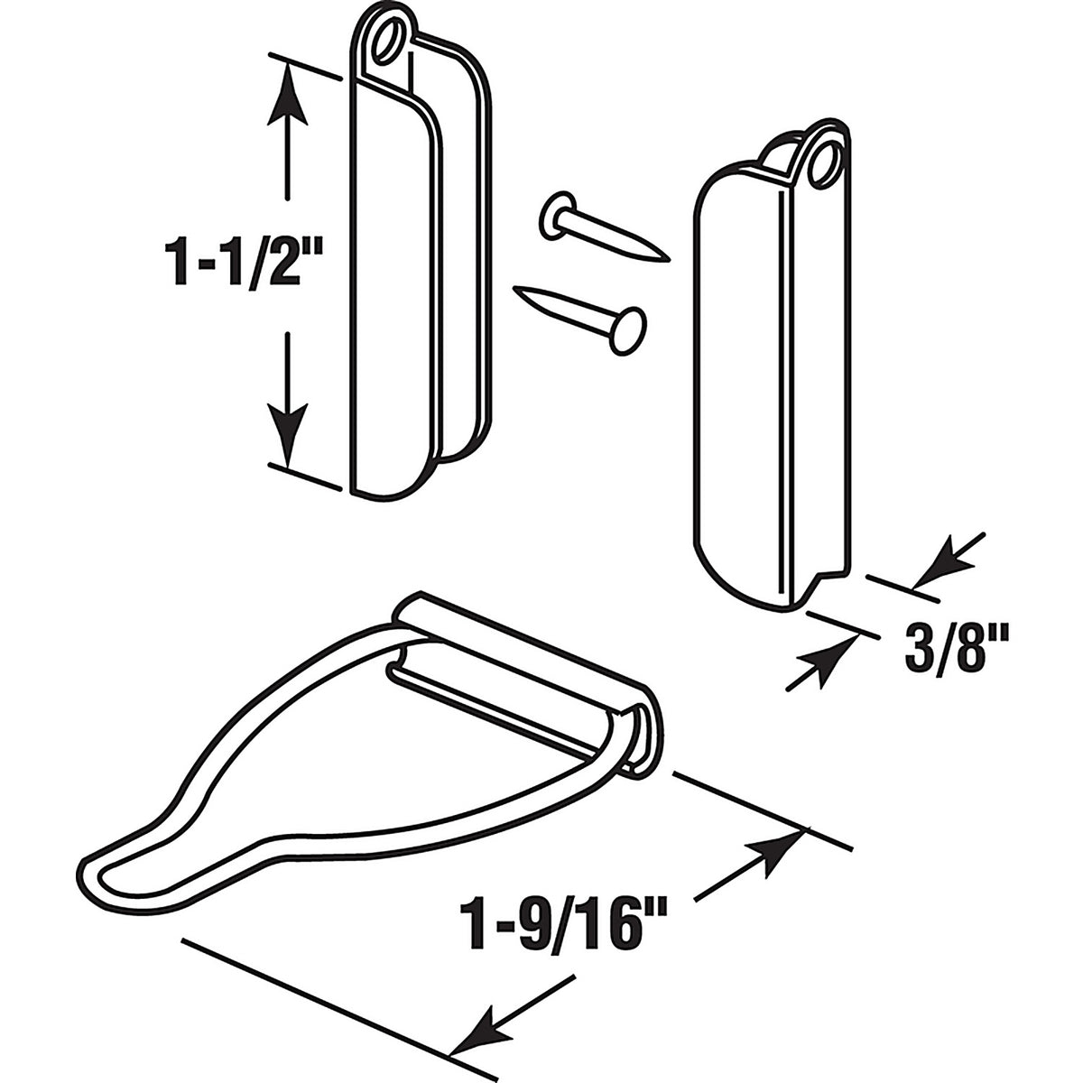 Prime-Line - PL 8101 - Mill Aluminum 3/8 In. W X 1-9/16 In. L Window Frame Fasteners 1 Pack