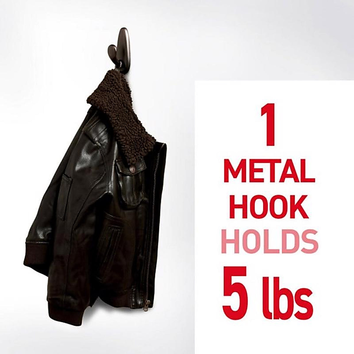 3M FC13-BN-ES Command 4-1/8 in. L Brushed Nickel Metal Large Hook 5 lb. capacity 1/Pack