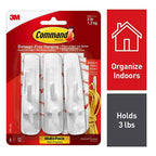 3M 17001-6ES Command Medium Plastic Hook 3-7/8 in. L 6/Pack