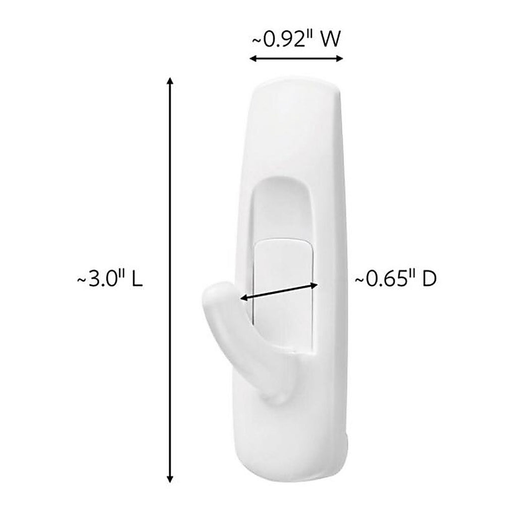 3M 17001-6ES Command Medium Plastic Hook 3-7/8 in. L 6/Pack