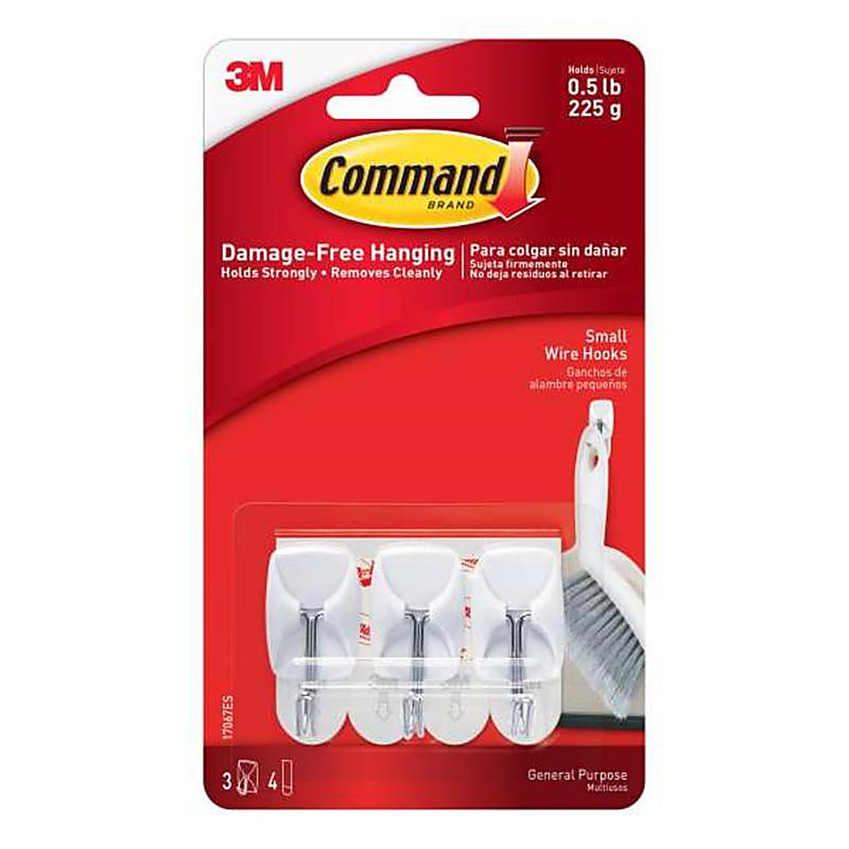 3M 17067 Command Small Plastic Wire Hooks 1-5/8 in. L 3/Pack