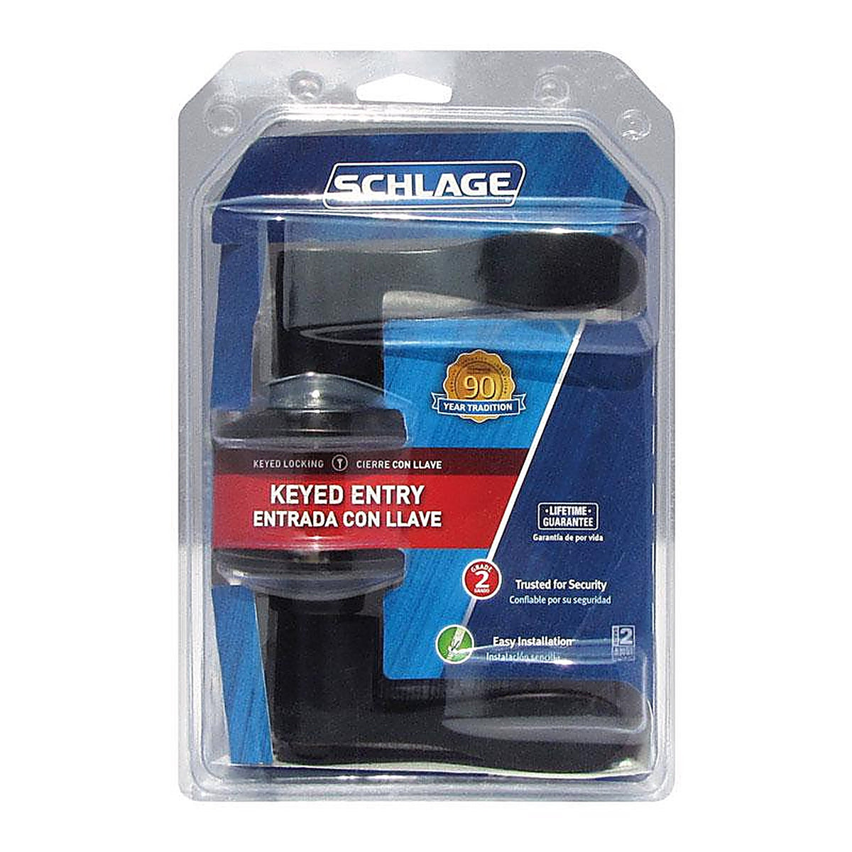 Schlage F51VACC716 Accent Aged Bronze Entry Lockset ANSI Grade 2 1-3/4 in.