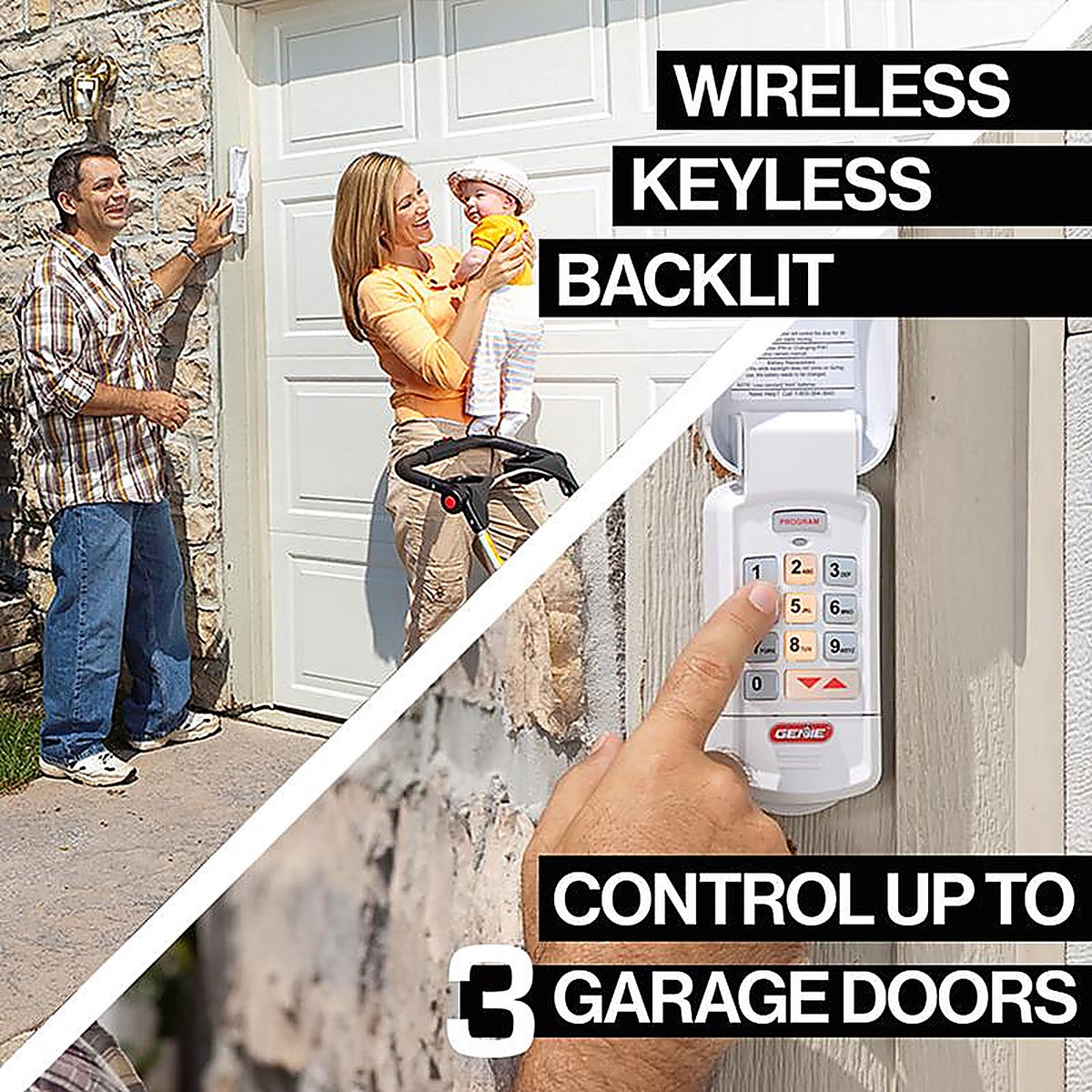 Genie - 37332R - 3 Door Wireless Keyless Entry System for Genie Garage Doors