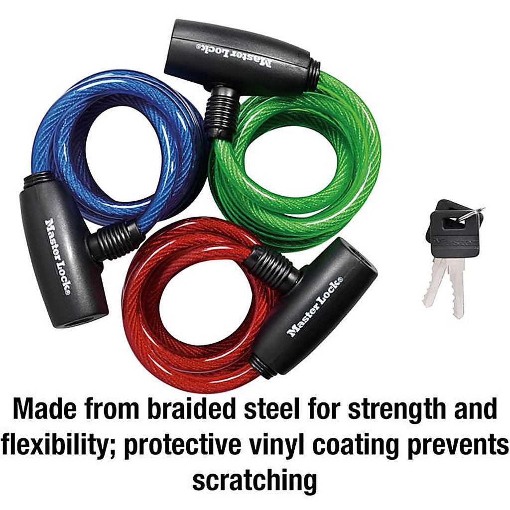 Master Lock - 8127TRI - 5/16 In. D X 72 In. L Vinyl Coated Steel Locking Cable