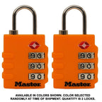 Master Lock - 4684T - 1-9/16 In. H X 5/8 In. W X 1-3/8 In. L Vinyl/Steel 3-Dial Combination Luggage Lock