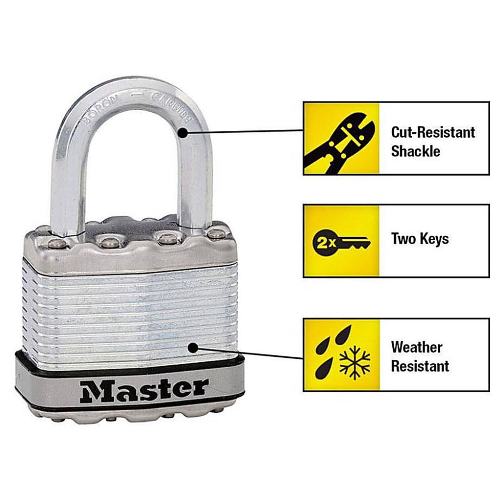Master Lock - M1XKADCCSEN - Magnum 1.25 In. H X 1-3/4 In. W Steel Dual Ball Bearing Locking Weather-Resistant Padloc