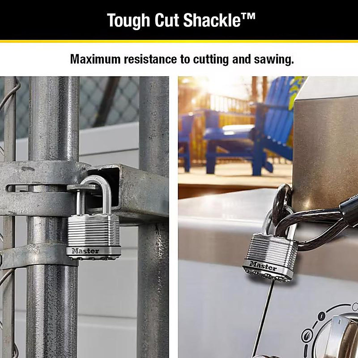 Master Lock - M1XKADCCSEN - Magnum 1.25 In. H X 1-3/4 In. W Steel Dual Ball Bearing Locking Weather-Resistant Padloc