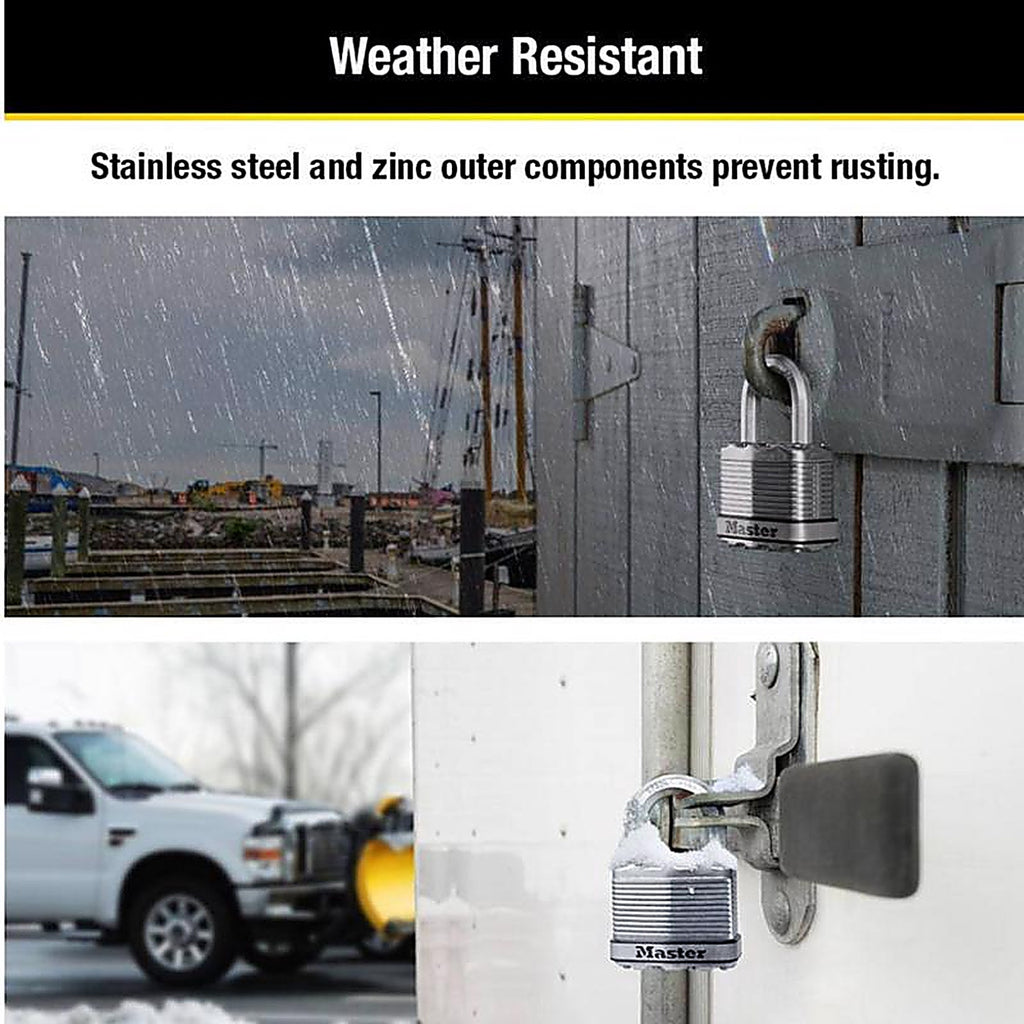 Master Lock - M1XKADCCSEN - Magnum 1.25 In. H X 1-3/4 In. W Steel Dual Ball Bearing Locking Weather-Resistant Padloc