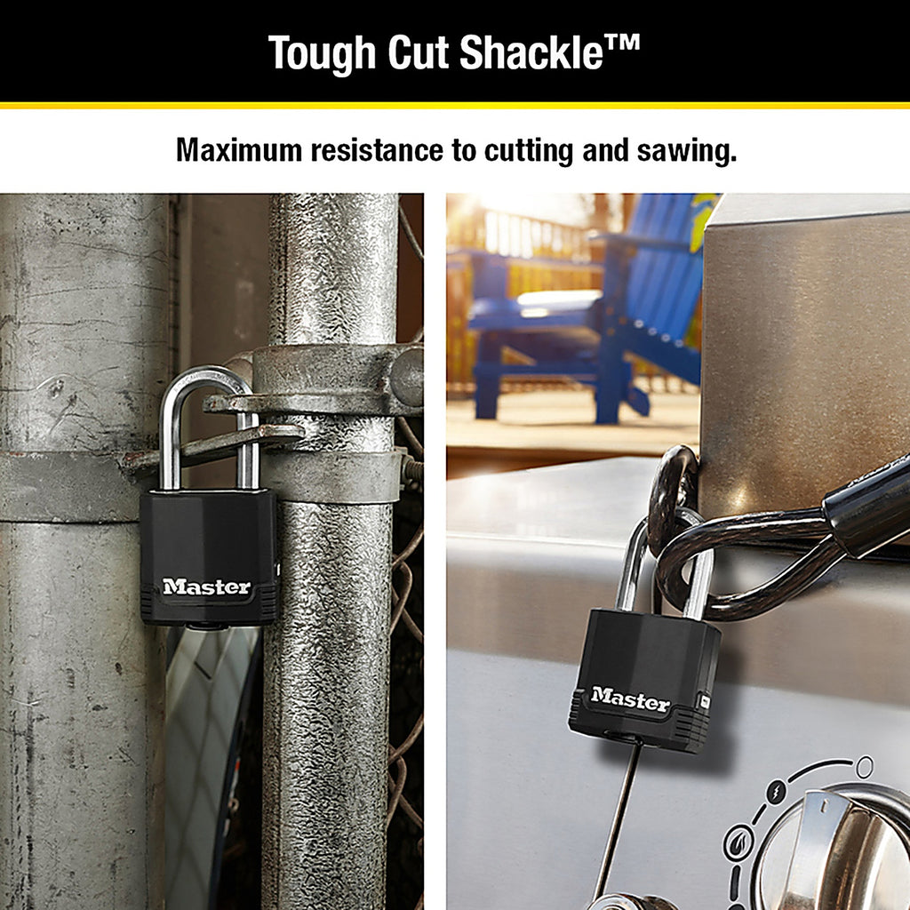 Master Lock - M115XTRILFCCSEN - Magnum 1-7/8 In. H X 1-3/16 In. W X 1-3/4 In. L Steel Ball Bearing Outdoor Padlock