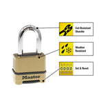 Master Lock - M175XDLFCCSEN - Magnum 2 In. H X 1-7/32 In. W X 2 In. L Steel Ball Bearing Locking Weather-Resistant Pad