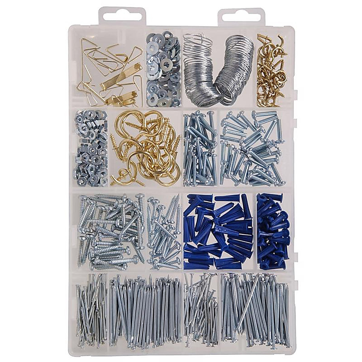 Hillman 130276 STEELWORKS L2 Brass-Plated Assorted House Holder Kit 50 lb. 1/Pack