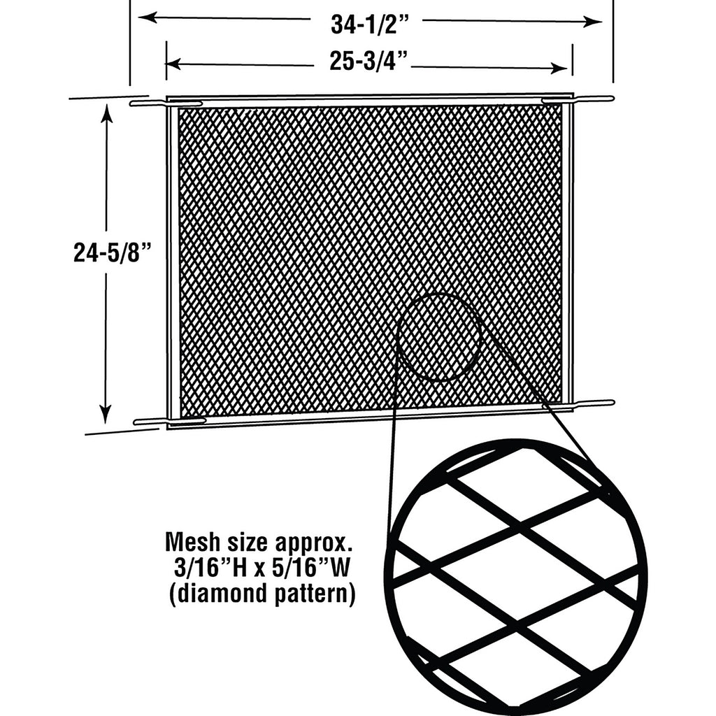 Prime-Line PL15934 Bronze Aluminum Screen Door Grille 1/pc.
