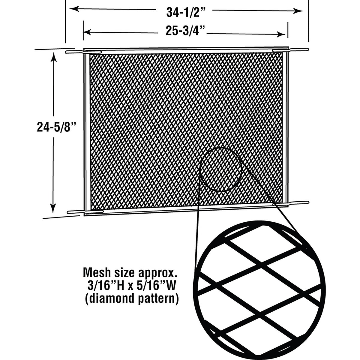 Prime-Line PL15934 Bronze Aluminum Screen Door Grille 1/pc.