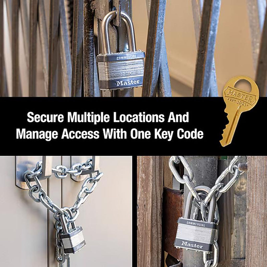 Master Lock - 5KALF#A956 - 1-1/2 In. H X 7/8 In. W X 2 In. L Steel 4-Pin Cylinder Exterior Padlock