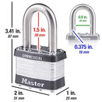 Master Lock - 5KALF#A956 - 1-1/2 In. H X 7/8 In. W X 2 In. L Steel 4-Pin Cylinder Exterior Padlock