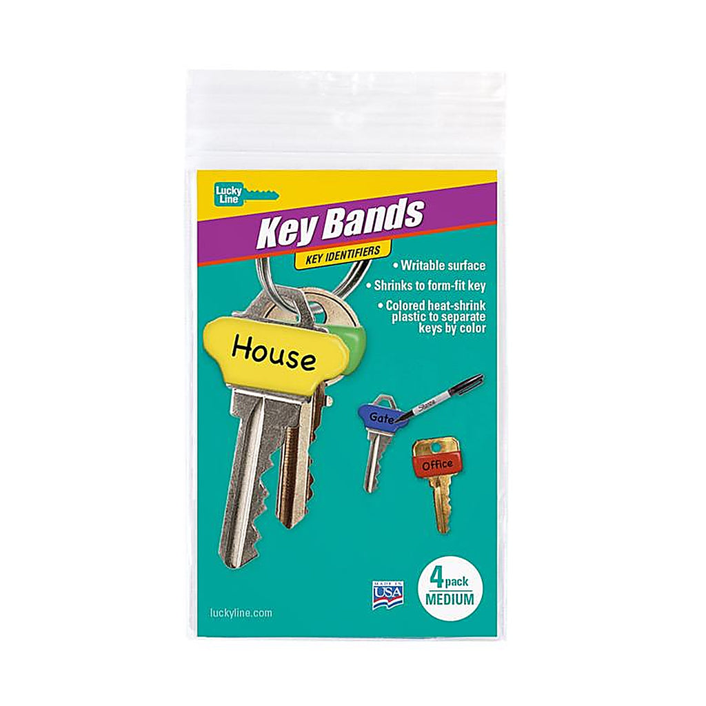 Lucky Line 17104 Plastic Assorted Key Sleeve, Medium 4/Pack
