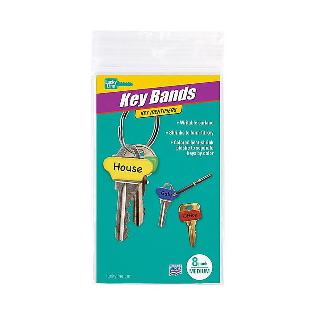 Lucky Line 17108 Plastic Assorted Key Sleeve, Medium 8/Pack