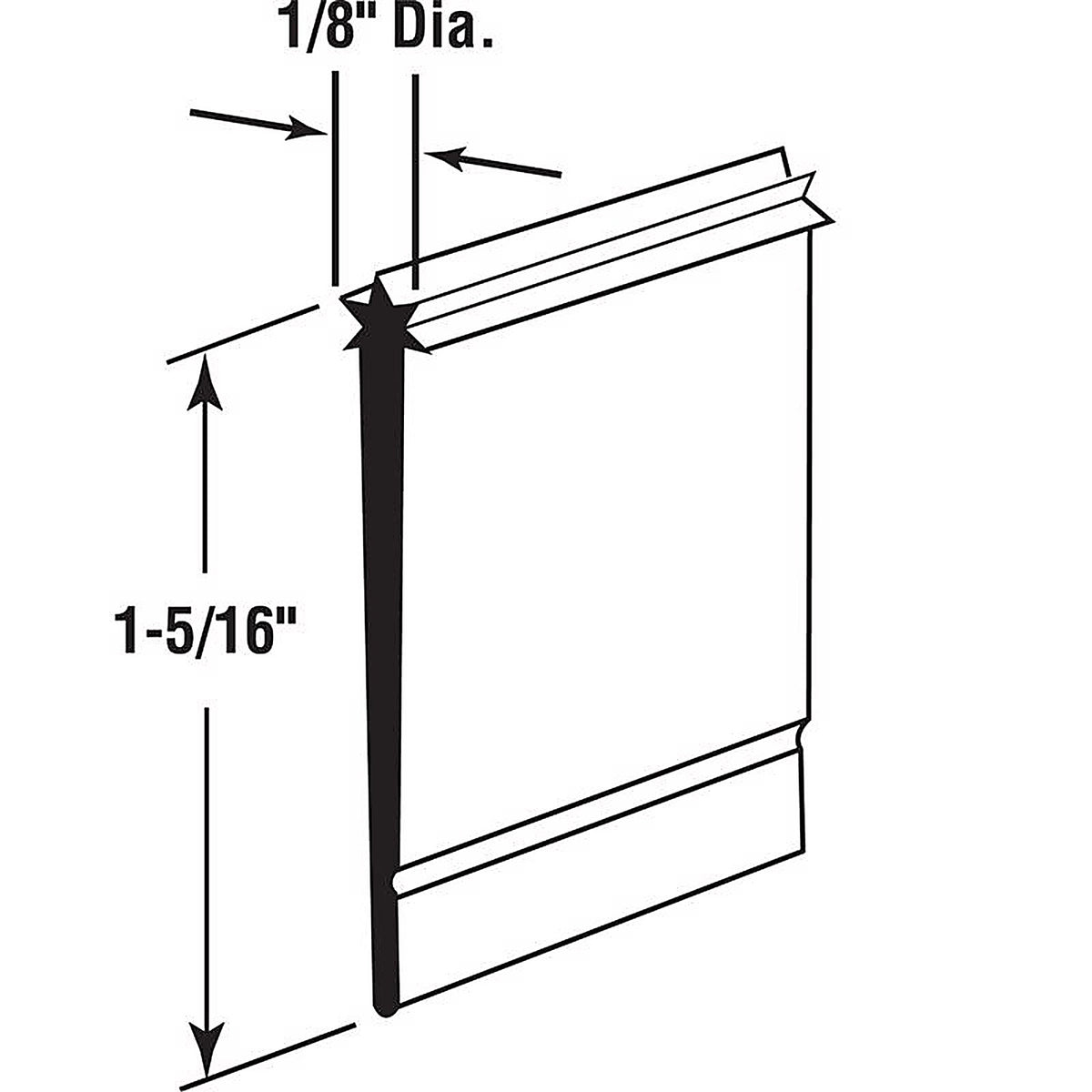Prime-Line - M 6227 - 5.3 in. H X 1-5/16 in. W Clear Framed Shower Door Bottom Seal