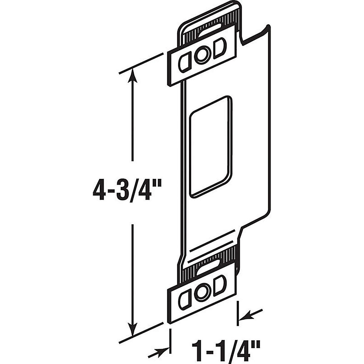Prime-Line U9495 4.75 in. H x 1.25 in. L Brass-Plated Steel Door Strike