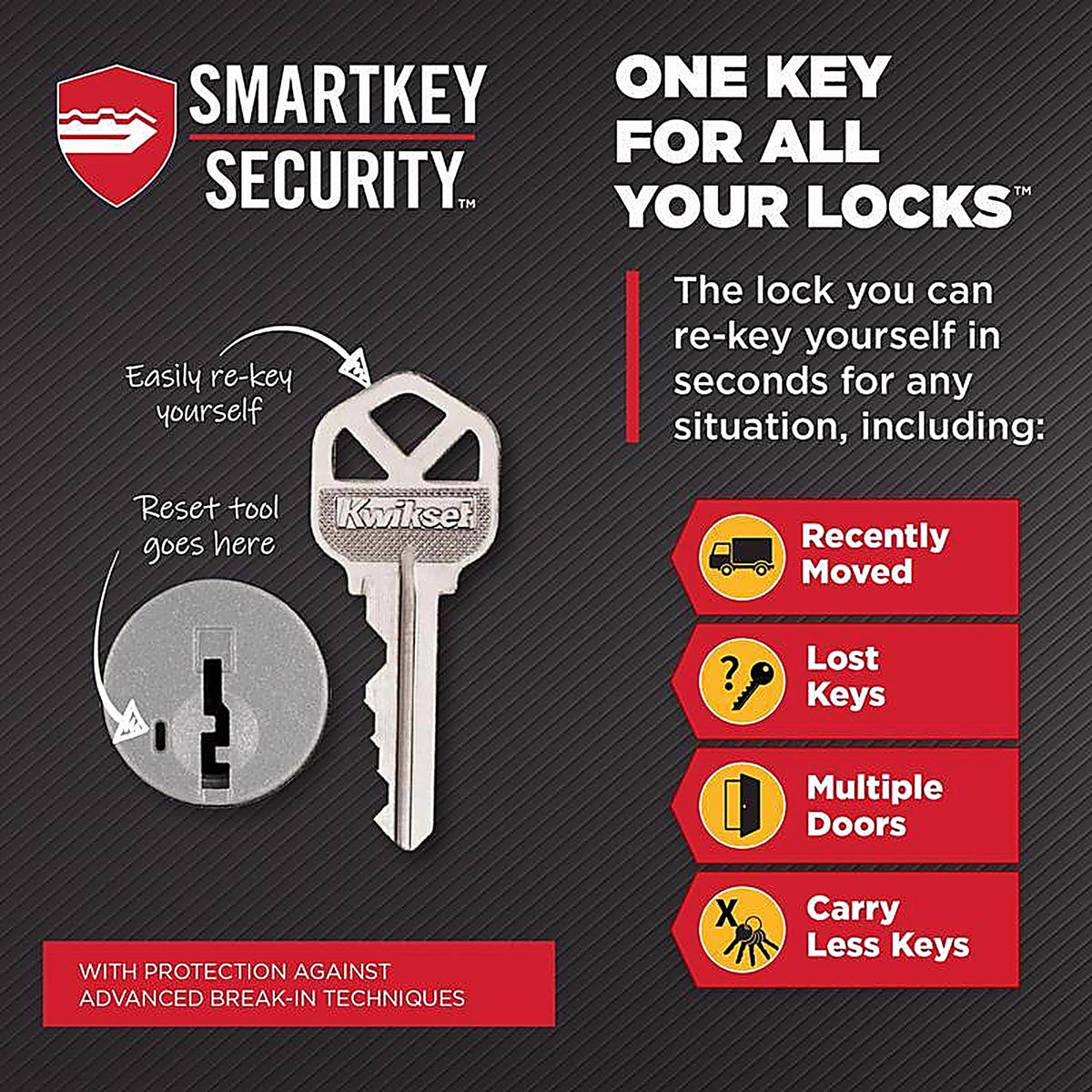 Kwikset 99910-032 SmartKey Juno Polished Brass Entry Knob and Single Cylinder Deadbolt ANSI/BHMA Grade 2