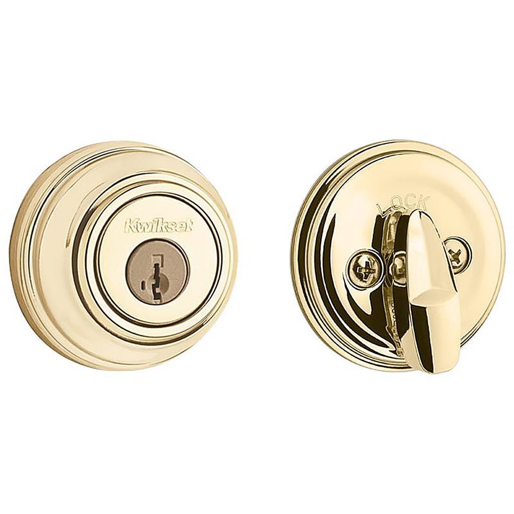 Kwikset 99800-120 SmartKey Polished Brass Metal Deadbolt