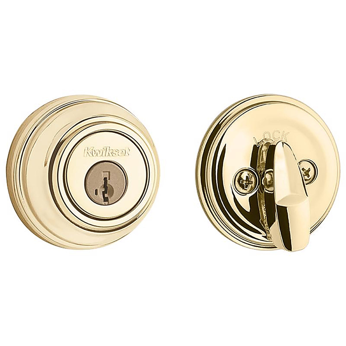 Kwikset 99800-120 SmartKey Polished Brass Metal Deadbolt