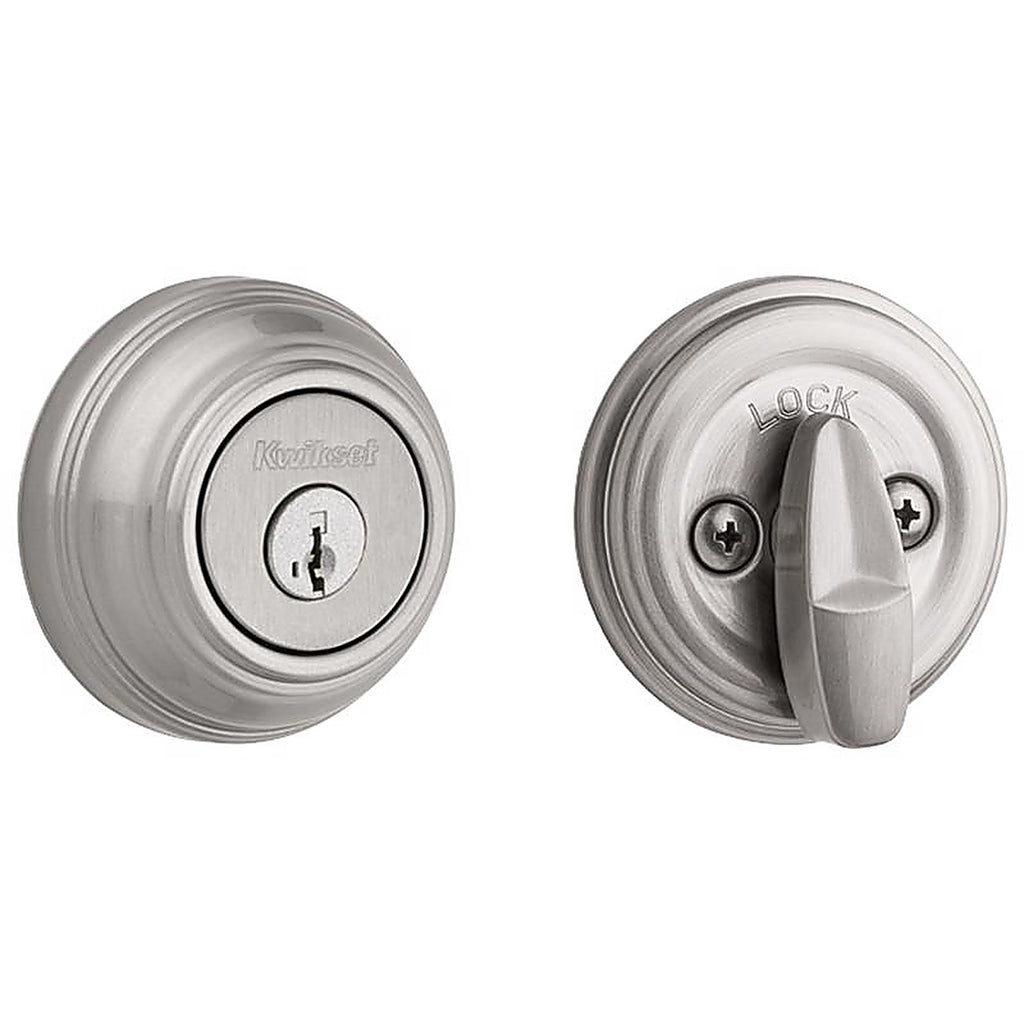 Kwikset 99800-123 SmartKey Satin Nickel Metal Deadbolt