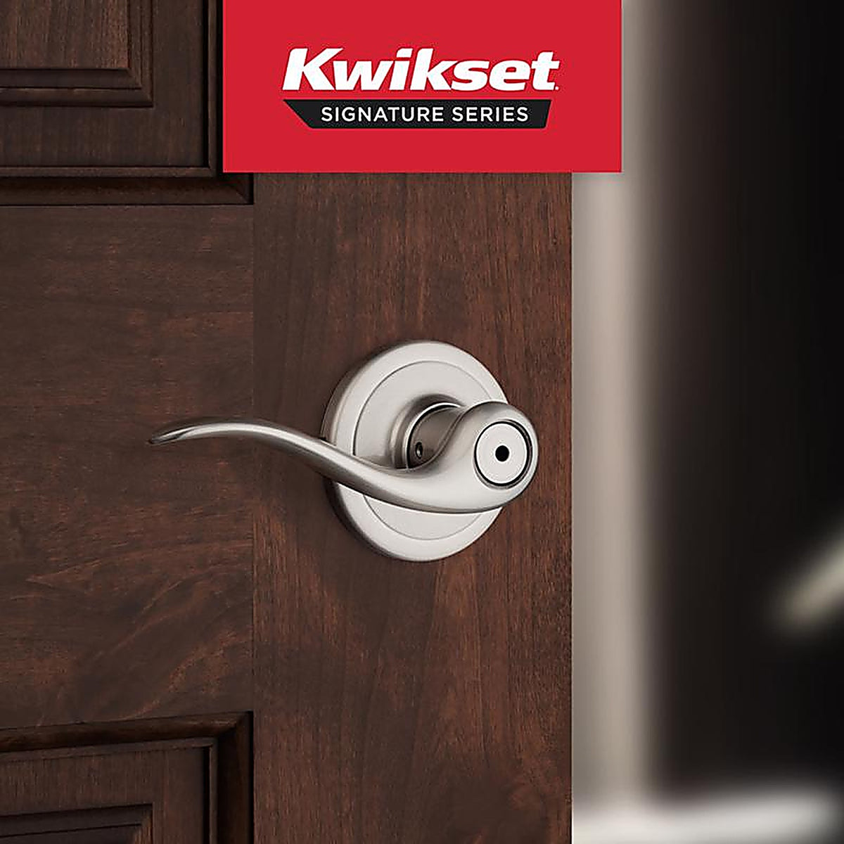 Kwikset 97300-817 Tustin Satin Nickel Privacy Lockset ANSI/BHMA Grade 2 1-3/4 in.