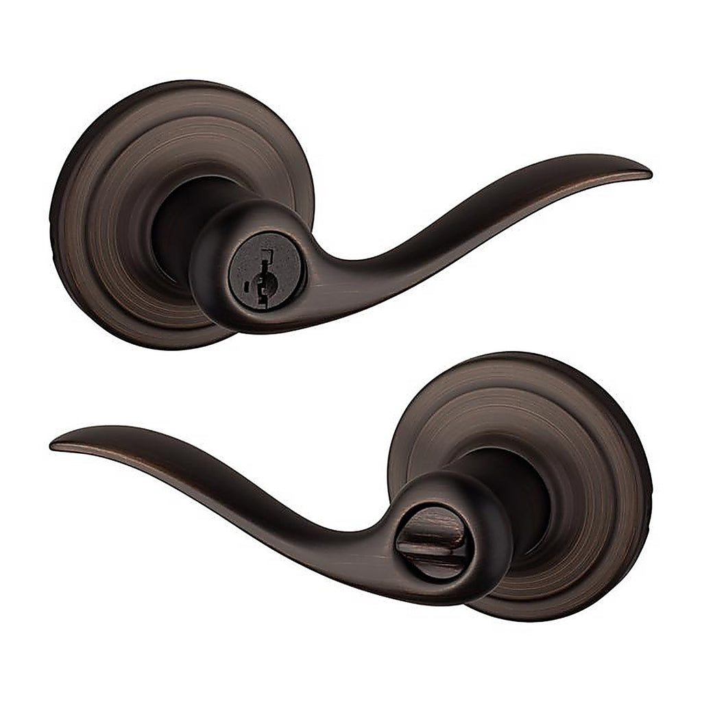 Kwikset 97402-733 SmartKey Tustin Venetian Bronze Entry Lockset ANSI/BHMA Grade 2 KW1 1-3/4 in.