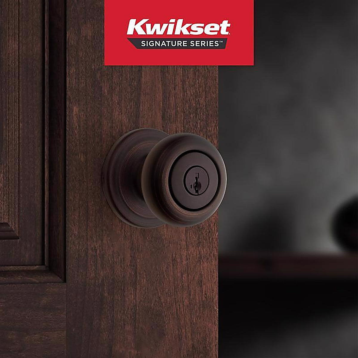 Kwikset 97402-737 SmartKey Juno Venetian Bronze Entry Lockset ANSI/BHMA Grade 2 KW1 1-3/4 in.
