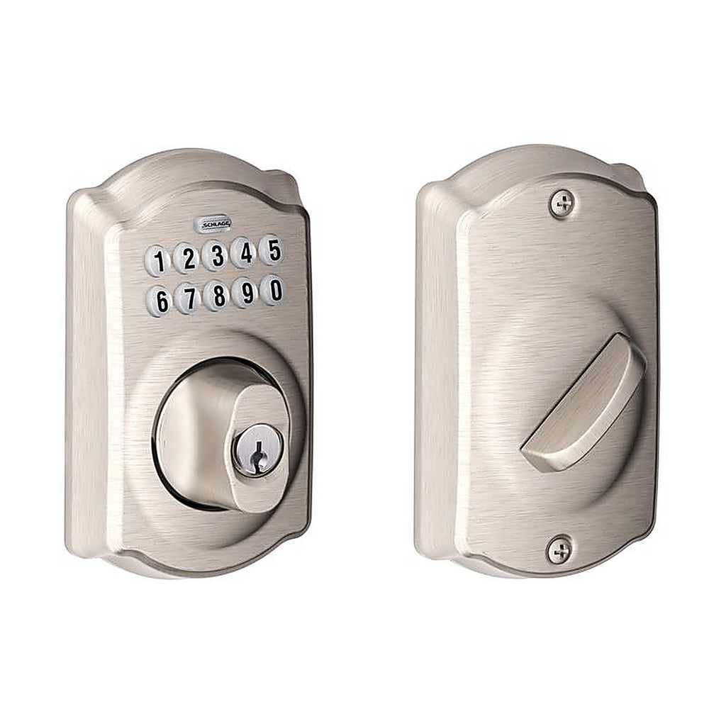 Schlage BE365VCAM619 Satin Nickel Steel Electronic Deadbolt