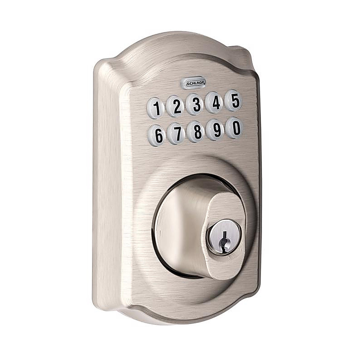 Schlage BE365VCAM619 Satin Nickel Steel Electronic Deadbolt