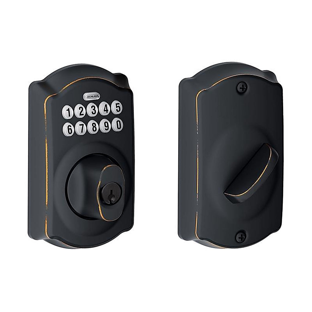 Schlage BE365VCAM716 Aged Bronze Steel Electronic Deadbolt