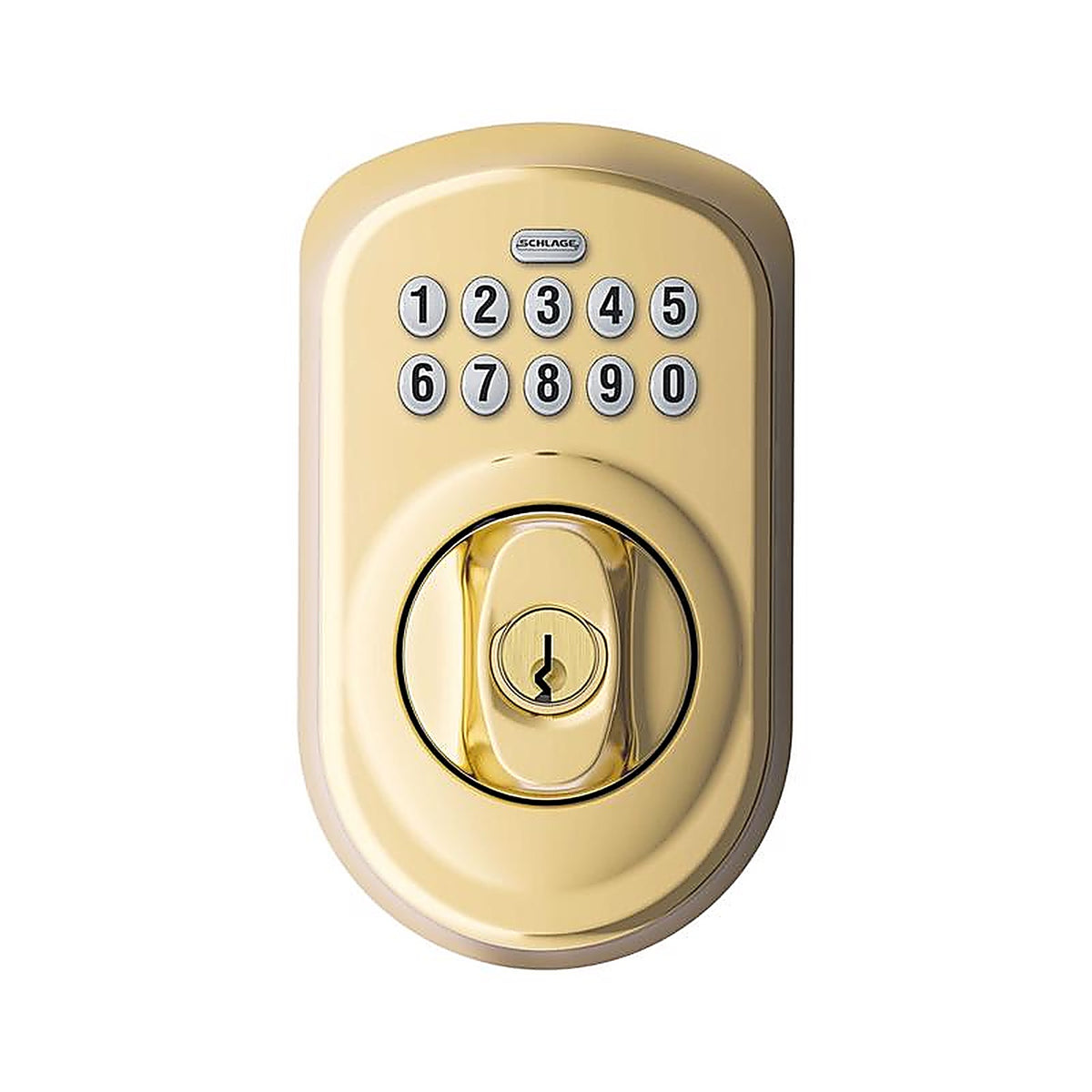 Schlage BE365VPLY505 Bright Brass Steel Electronic Deadbolt
