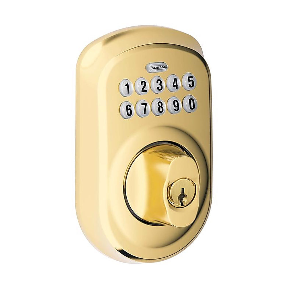 Schlage BE365VPLY505 Bright Brass Steel Electronic Deadbolt