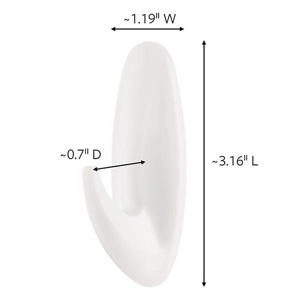 3M 17081ES Command Medium Plastic Designer Hooks 3-1/8 in. L 2/Pack