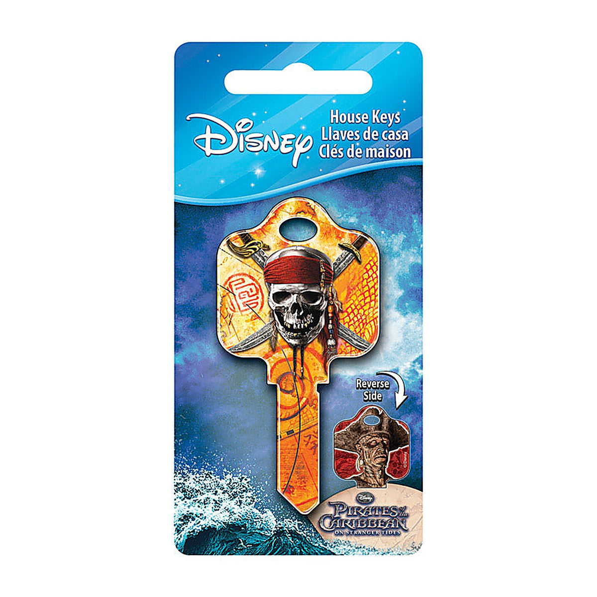 Hillman 87663 Disney Skull And Swords House Key Blank 68 SC1 Single sided For Schlage Locks