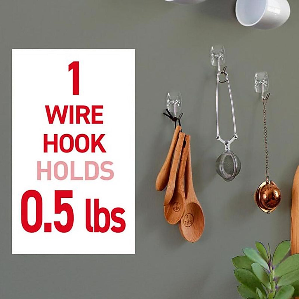 3M 17067CLR-9ES Mini Plastic Wire Hooks 9/Pack