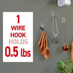 3M 17067CLR-9ES Mini Plastic Wire Hooks 9/Pack