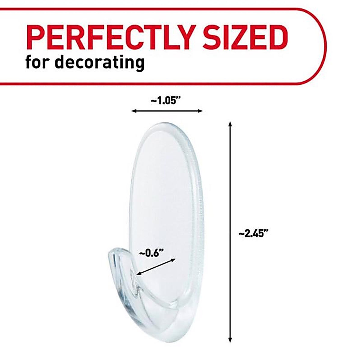 3M 17091CLR-ES Medium Plastic Hook 2/Pack