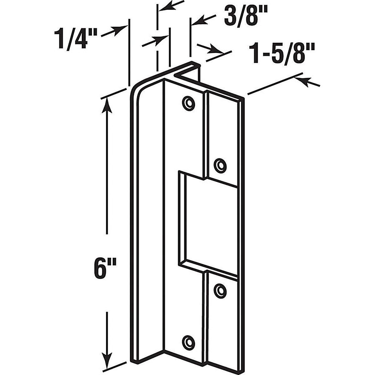 Prime-Line U9482 8.438 in. H x 6 in. L Gold Extruded Aluminum Door Lock Guards