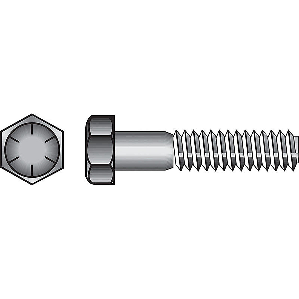 Hillman 220021 1/4 in. Dia. x 1-1/2 in. L Heat Treated Steel Hex Head Cap Screw 100/Pack