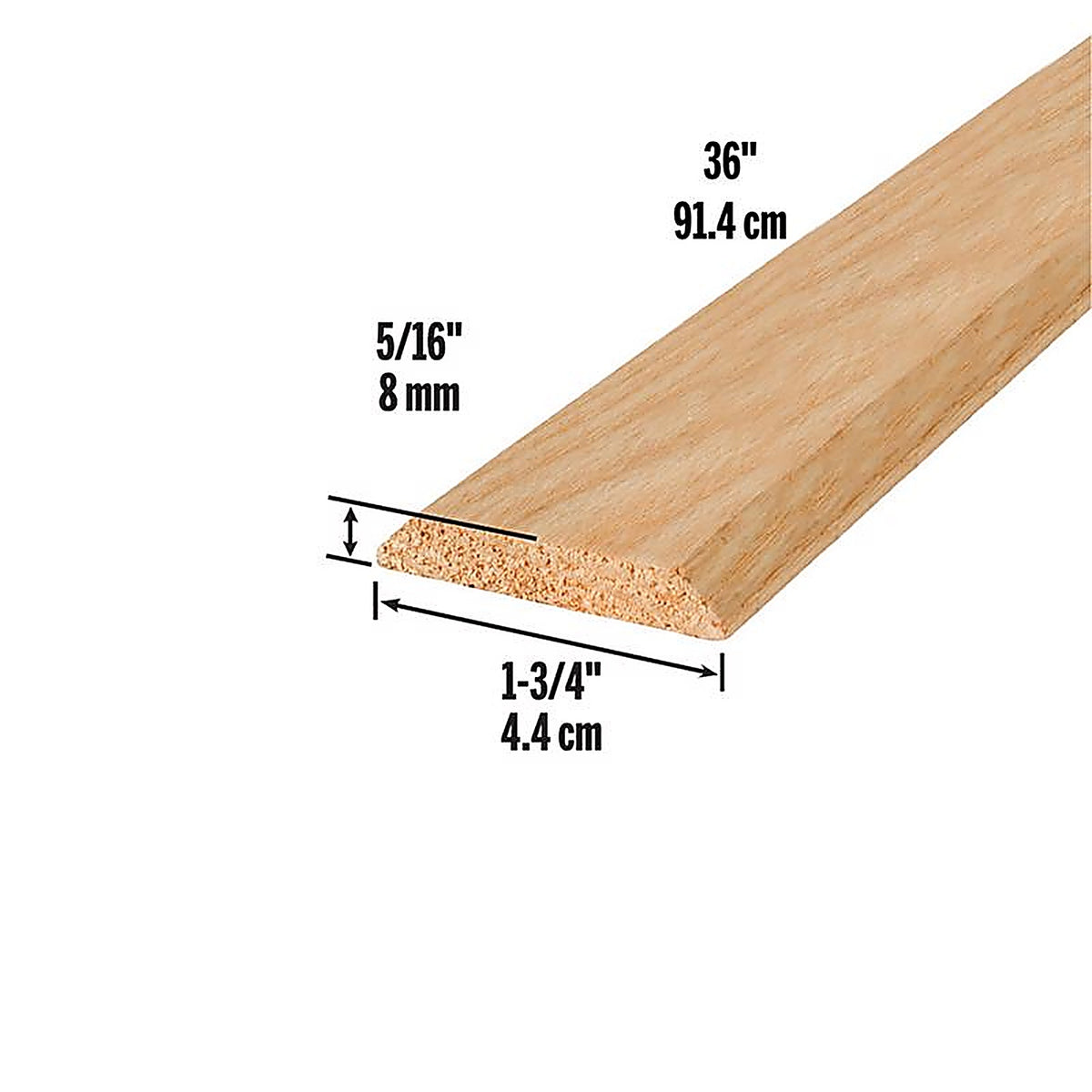 M-D 11882 0.3125 H x 1.75 in. W x 36 in. L Natural Hardwood Flat Top Threshold Oak