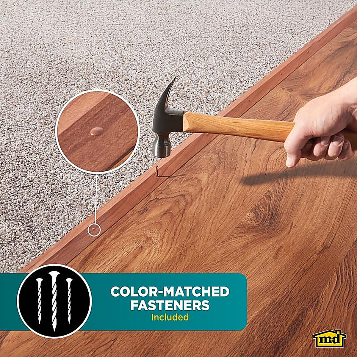 M-D 40124 0.38 in. H x 36 in. L Prefinished Brown Aluminum Carpet Trim