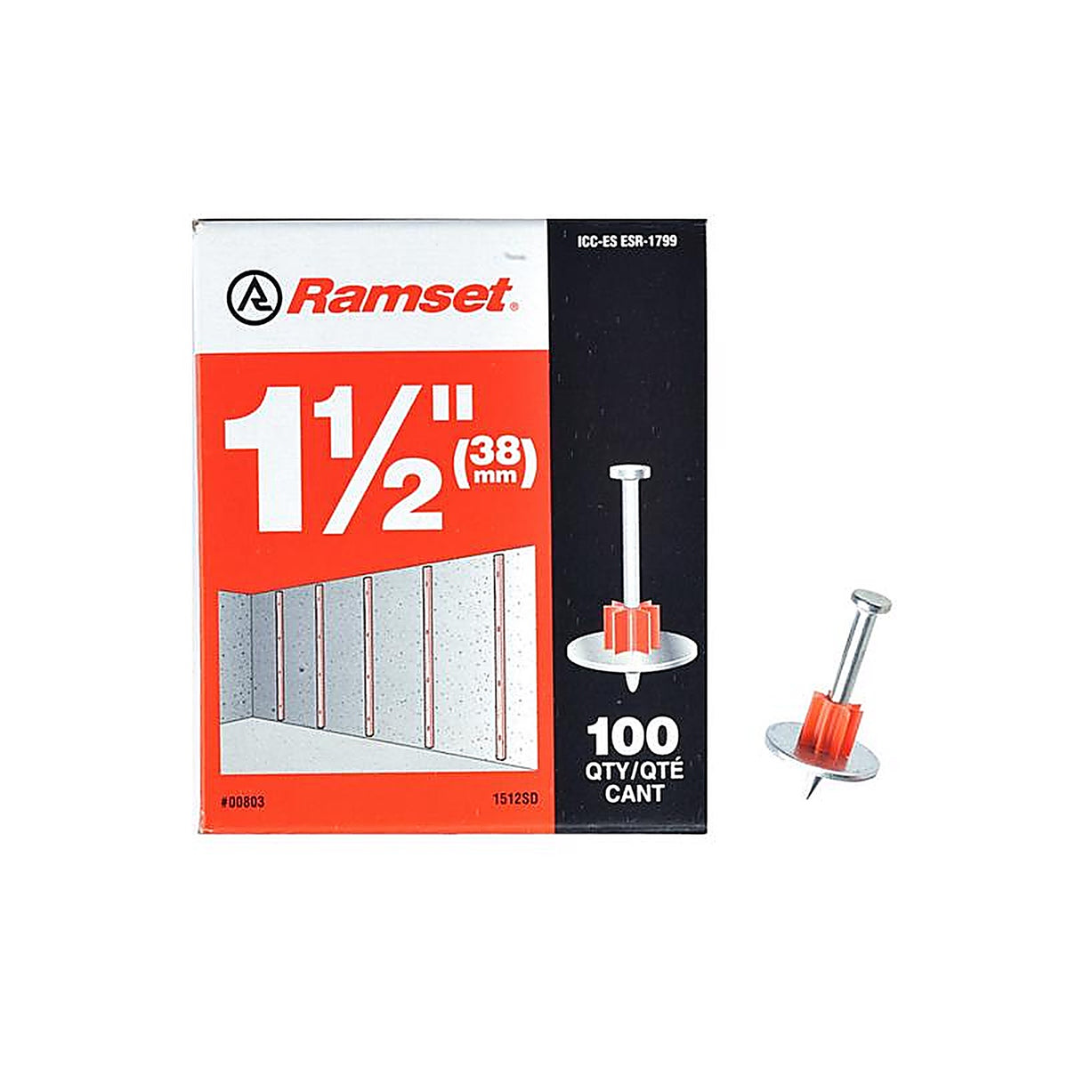 Ramset 803 .3 in. Dia. x 1-1/2 in. L Steel Round Head Anchor Bolts 100/Pack