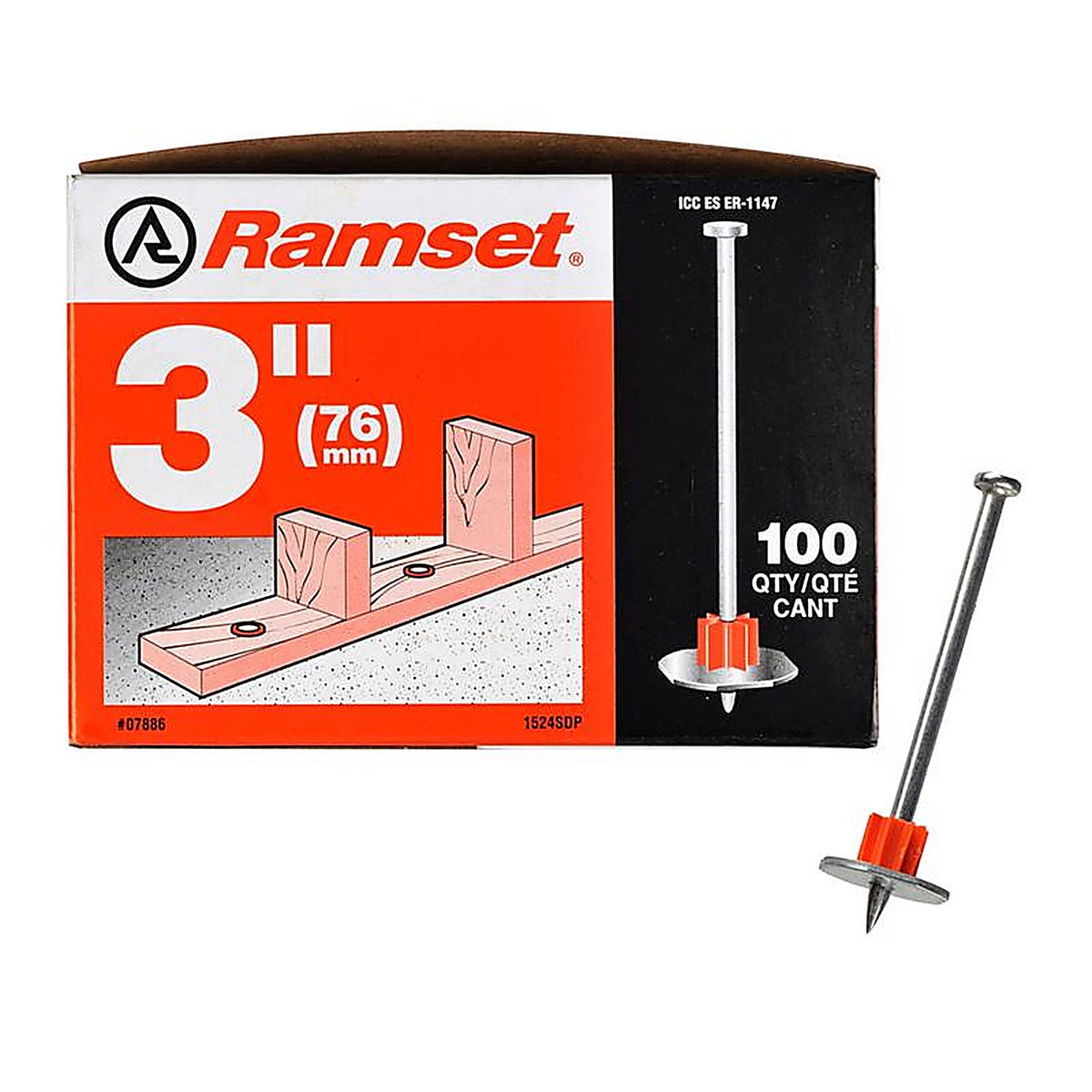 Ramset 7886 .3 in. Dia. x 3 in. L Steel Flat Head Anchor Bolts 1/Pack