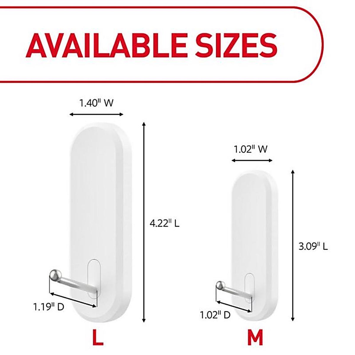 3M 17068ES Medium Plastic Wire Hooks 3-1/8 in. L 2/Pack
