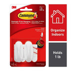 3M 17082ES Small Plastic Designer Hooks 2-1/8 in. L 2/Pack