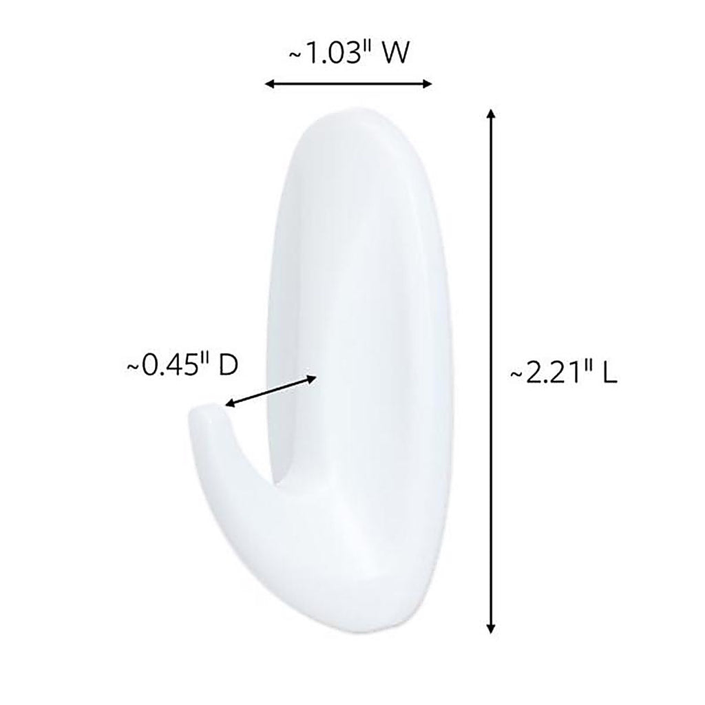 3M 17082ES Small Plastic Designer Hooks 2-1/8 in. L 2/Pack