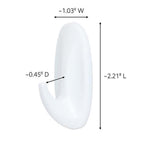 3M 17082ES Small Plastic Designer Hooks 2-1/8 in. L 2/Pack